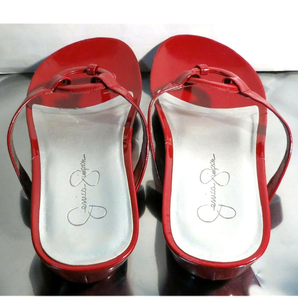 Jessica Simpson JS - Florie, Mesh Red Thong Style Flats / Sandals, Size 7B - Picture 7 of 9